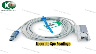 Watch:Compatible Goldway 5 Pin Single Cut Direct Spo2 Sensor Adult Finger Clip 2.8M 