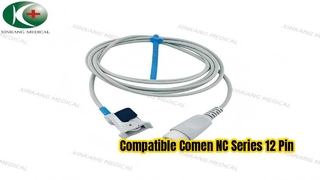 Watch:Compatible Comen NC Series 12 Pin Direct Spo2 Sensor Pediatric Finger Clip 2.8M