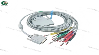 Watch:Compatible Edan DB15 EKG Cable 10 Leads Banana Type IEC  