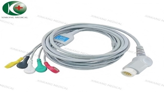 Watch:Compatible HP 12 Pin  ECG Cable 5 Leads Snap Type IEC