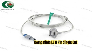 Watch:Compatible LE 6 Pin Single Cut  Direct Spo2 Sensor Neonatal Wrap 2.8M 