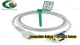 Watch:Compatible Nellcor  7 Pin  Spo2 Sensor Petiatric Finger Clip 