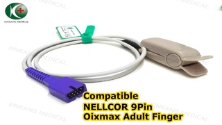 Watch: Compatible NELLCOR 9Pin Oixmax Adult Finger Clip