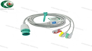Watch:Compatible Nihon Kohden 10 Pin  ECG Cable 3 Leads Clip Type IEC