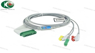 Horloge: Compatibele Nihon Kohden 12-pins ECG-kabel 3 afleidingen Cliptype IEC