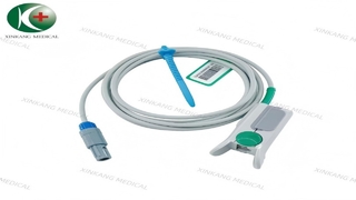 Watch:Compatible Nihon Kohden 9 Pin 40 Degree Direct Spo2 Sensor Adult Finger Clip 2.8M