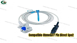 Watch:Compatible Ohmeda 7 Pin Direct Spo2 Sensor Adult Finger Soft 2.8M 