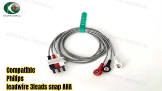 Watch: Compatible Philips leadwire 3leads snap AHA